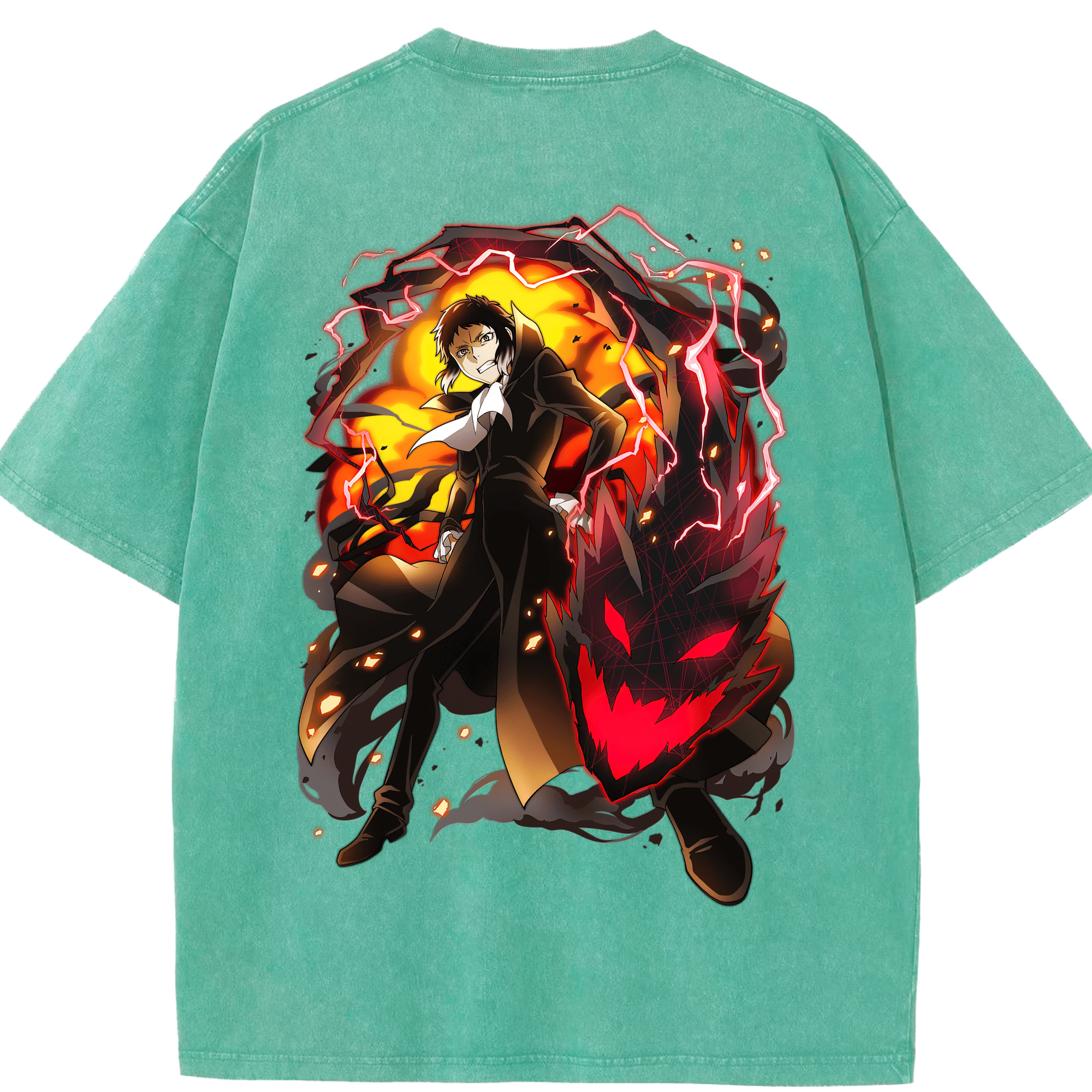 （画像用） 文豪ストレイドッグス Bungo Stray Dogs 綿100% ヴィンテージ風 半袖Tシャツ（背面プリント）